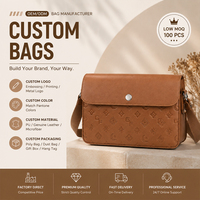 Sac bandoulière vintage en cuir PU pour homme, sac messager à rabat, sac à bandoulière décontracté pour affaires, sac de transport quotidien à sangle réglable, OEM
