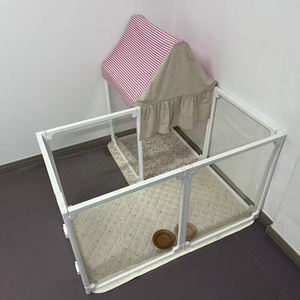 Büyük boy köpek sandık oyun parkı kolay monte <span class=keywords><strong>Pet</strong></span> kalem ağır plastik köpek Bunny çit ile tekerlekler - Product Image 6