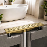 Drain de sol linéaire en acier inoxydable 304 de 24 pouces avec design moderne pour salle de bain, cuisine, baignoire, usage extérieur - Personnalisable