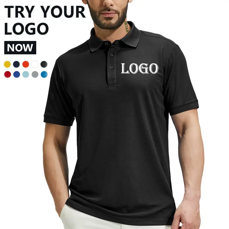 6xl abbigliamento uomo abbigliamento 100 poliestere cotone misto panno morbido ricamato t-shirt da uomo nero formale Polo top per uomo