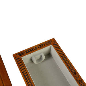 Boîte à vin et whisky en bois artisanale élégante - Étui haut de gamme doublé de velours - Boîte de rangement et de présentation personnalisée - Boîte cadeau - Product Image 2