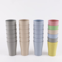 Ensemble de vaisselle écologique de qualité alimentaire en paille de blé, comprenant des bols, des assiettes et des tasses, personnalisable, vente en gros