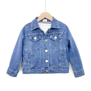 Blue Team Factory Custom High Quality Spring Jeans Pink Girl Blue Child Clothing Kid Denim Jacket Short Jeans Jacket