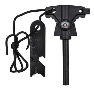 Allume-feu de survie papillon avec boussole, sifflet, bâton de magnésium et allumeur, outil multifonction compact en métal pour utilisation d'urgence en extérieur - Product Image 1