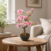 Arbre de magnolia artificiel de haute qualité, plante en pot, simulation de fleurs au toucher réel, pour la décoration intérieure, OEM ODM