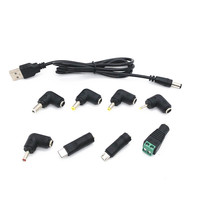 Câble de charge USB-A 8-en-1 vers 5V DC pour balances électroniques, lampes de poche, mini-ventilateurs - Cordon d'alimentation de 1 mètre