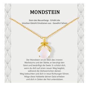 Collares de Moda de Acero de Titanio Personalizables al por Mayor - Collar de Cadena con Piedra Lunar Dorada y Plateada, Regalo para Mujer - Product Image 2