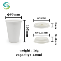 Couvre-gobelets jetables 100 % compostables et biodégradables en bagasse de canne à sucre pour gobelets à café chaud/froid de 8 oz, pour les fêtes