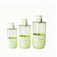 Bouteille de shampooing transparente en PET haut de gamme 750/500/300 ml, impression par estampage à chaud, emballage personnalisé, après-shampoing