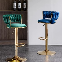 Tabouret de bar pivotant en cuir, velours, moderne, pas cher, tabourets hauts, or, style nordique, métal, luxe, meubles de bar pour table de bar