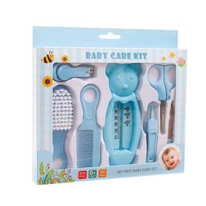 Vente en gros Paquet en anglais Ensemble de soins pour bébé 7 pièces Combinaison pour bébé Ensemble de brosses coupe-ongles de sécurité pour bébé - Product Image 1