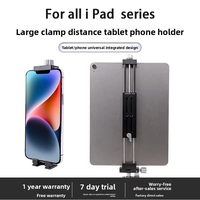 Support de tablette robuste et réglable en métal et aluminium, avec vis de fixation, 138-335 mm, pour tablettes de 13-14 pouces, pince trépied et support pour iPhone
