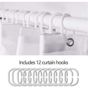 Cortina de ducha con estampado de fantasma de estilo bohemio, juego de baño temático de Halloween para mujeres y hombres, decoración del hogar en blanco y negro en Stock - Product Image 5