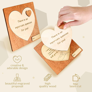 Pafu Will You Be My GodParents Tarjetas de propuesta desmontables de madera Un regalo para el padrino del recién nacido Tarjeta de petición para el bautismo - Product Image 4