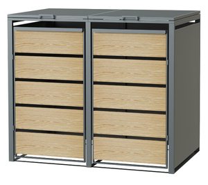 صندوق لـ 2 سلة عجلات مع لتر لكل منهما ، لون أنثراسايت وحبيبات الخشب في ملاهي بن عجلات - Product Image 1