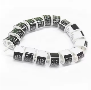 Zwarte Kleur Speciaal Ovaal Aluminium Met Plastic Ringduivenring Met Gat, Ingebracht In Elektronische Chip // */ - Product Image 1