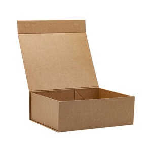 Wholesale large brown kraft magnetic foldable retail gift box packaging
