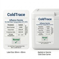 Etiquetas de Logística de Cadena de Frío de Papel Sintético Personalizadas para Transporte de Medicamentos, Resistentes al Agua, Duraderas, con Laminación Mate y Registro de Temperatura