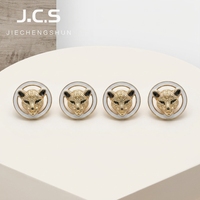 Kancing Logam Paduan Seng Bentuk Leopard Berkualitas Tinggi Ramah Lingkungan Kancing Jepret Mewah 18mm 23mm Pola Logo Jahit
