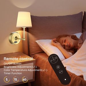 โคมไฟติดผนังแบบถอดได้ ใช้แบตเตอรี่แบบชาร์จไฟได้ พร้อมระบบหรี่แสงและรีโมทไร้สาย สำหรับห้องนอนและห้องนั่งเล่น - Product Image 5