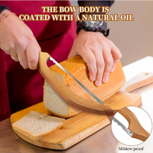 Sierra de Arco para Pan con Mango de Madera Profesional y Hoja Dentada para Pan Casero - Product Image 4