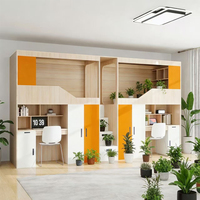 Lit superposé double avec bureaux et rangements pour adolescents – Solution de mobilier de chambre pour frères et sœurs