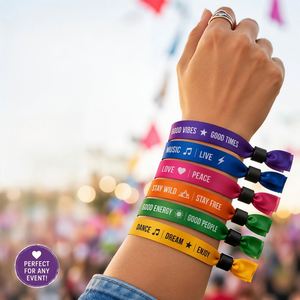 Pulseras Personalizadas para Festivales, Pulseras de Tela Impresas para Fiestas, Pulseras de Identificación para Conciertos y Eventos - Product Image 2