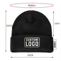 Fabricant de chapeaux d'hiver classiques avec logo brodé personnalisé, bonnets en acrylique noir de haute qualité pour hommes et femmes