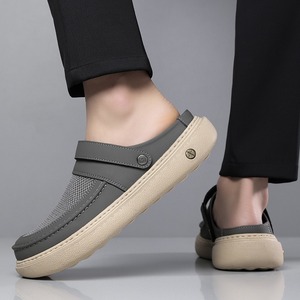 Zuecos de malla para hombre, color gris, transpirables, ligeros, con suela gruesa, fáciles de poner, informales, para la playa - Product Image 4