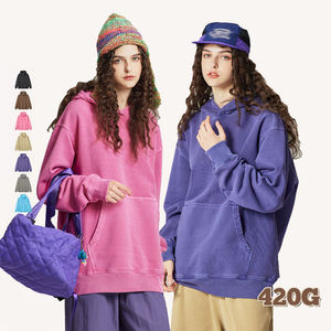 Sweat-shirts à capuche pour hommes de haute qualité, surdimensionnés, lourds, délavés à l'acide, 100% coton, imprimés numériquement, brodés, pour l'hiver - Product Image 3