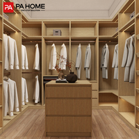 Système de rangement d'angle en L classique en bois massif PA pour chambre à coucher, commode et armoire à vêtements