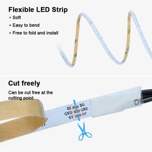5 mét COB Strip 5V rgbic LED ánh sáng ws2812b cho trang trí trong nhà môi trường xung quanh chiếu sáng cho bàn phím tai nghe loa bằng giọng nói Đồng - Product Image 2