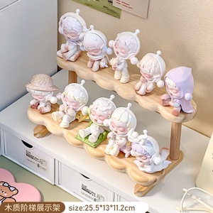 Caja ciega de madera hecha a mano, soporte de exhibición de escalera para pared y estantes de exhibición, estante de muñeca Bubble Martel - Product Image 2