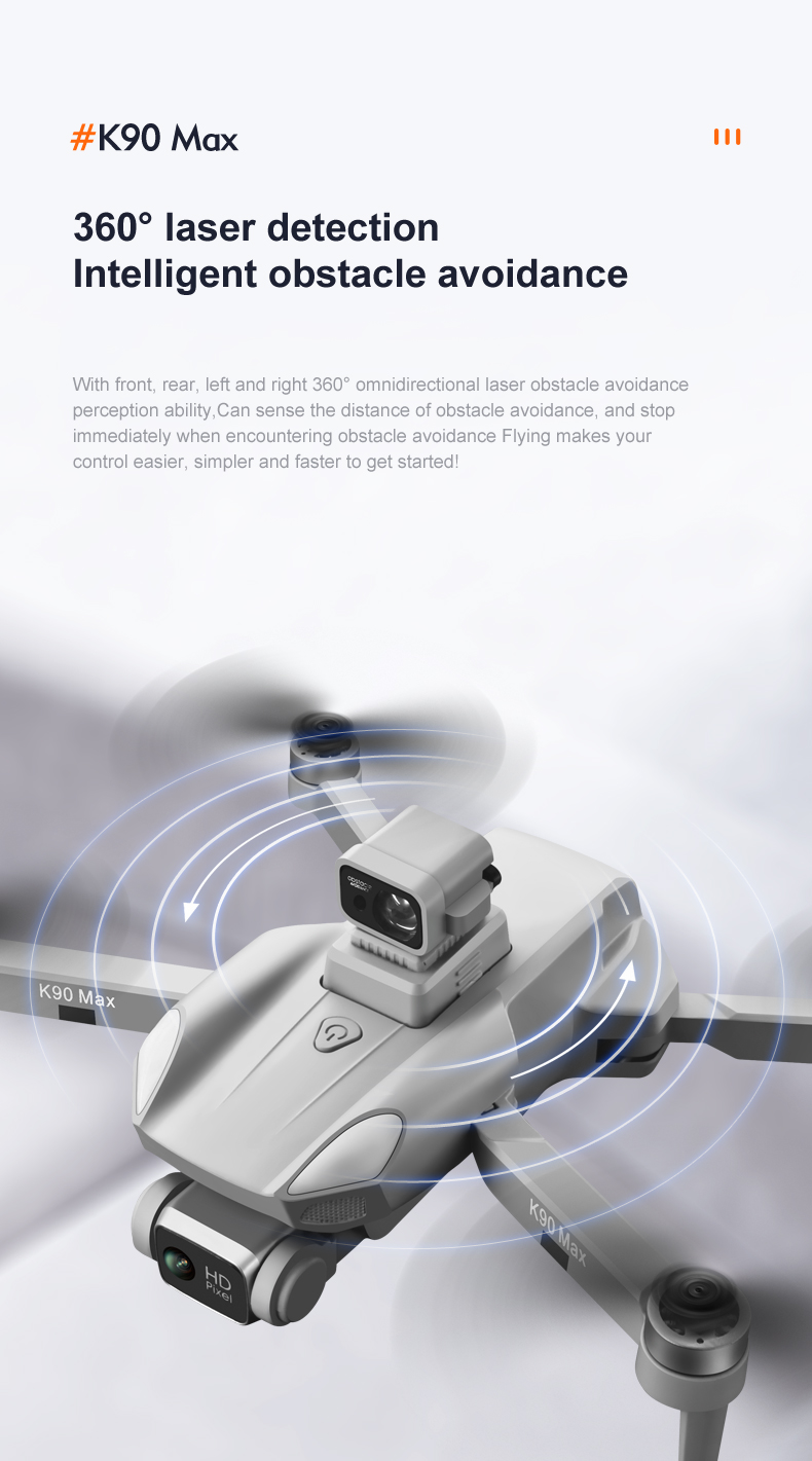 K90 Max drone, K90 Max 3609 laser detection Intelligent obstacle avoidance With front; rear; left and right