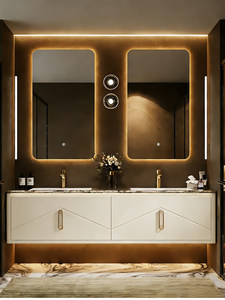 Medieval style bathroom cabinet hanging cabinet storage <b>mirror</b> cabinet washbasin cabinet double basin washbasin - Product Image 6