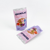 Sac d'emballage en plastique imprimé personnalisé pour céréales de petit-déjeuner granola, flocons d'avoine, muesli, sachet debout pour céréales