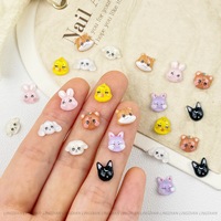 TSZS Kawaii Résine Mini Animal Nail Charms Lapin Renard Chiot Ours Canard Conception Nail Décoration 3D Flatback DIY Nail Strass