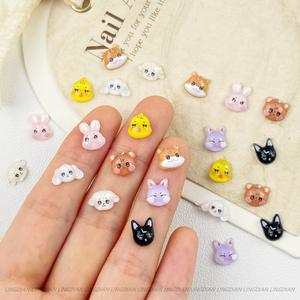 TSZS Kawaii Résine Mini Animal Nail Charms Lapin Renard Chiot Ours Canard Conception Nail Décoration 3D Flatback DIY Nail Strass - Product Image 3