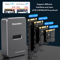 Boîtier de Disque SSD NGFF NVMe M.2 NVMe/SATA, Adaptateur M.2 SSD, Station d'Accueil pour Disque SSD NVMe et SATA M.2