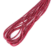 Vente en gros de perles de pierres précieuses naturelles rubis 3mm coupe à facettes perles de rubis en vrac pour la fabrication de bijoux