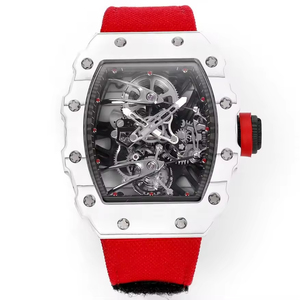 RM2702 Carbon Fiber Tonneau Unisex Casual Sports Mechanical Movement Hollow Tourbillon <b>Watch</b> 3BAR Water Resistant - Product Image 1