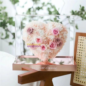Cadeau de Saint Valentin le plus populaire luxe pour toujours Rose conservé véritable <span class=keywords><strong>bouquet</strong></span> de fleurs séchées naturelles pour la décoration de mariage - Product Image 1