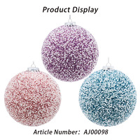 Boule de Noël de haute qualité en texture nacrée rose, bleue et violette - Boule de macaron pour arbre de Noël, décoration suspendue pour fête de Noël
