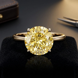 แหวนมอสซาไนต์สีเหลือง 2 กะรัต สไตล์วินเทจสำหรับผู้หญิง ทองคำแท้ 18K 14K 10K เงินแท้ 925 ประดับเพชรแบบหนามเตย สำหรับงานหมั้น งานแต่งงาน และงานเลี้ยง - Product Image 4