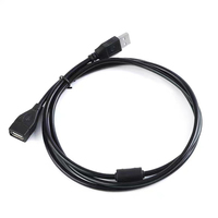 Câble d'extension USB noir mâle vers femelle de 1,5 m, adaptateur de données M/F, câble d'imprimante USB, prix d'usine