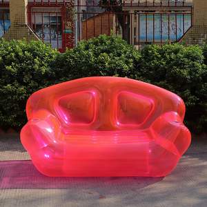 Sofá Inflable Transparente Rosa Moderno, Plegable y Portátil para Acampar, Sala de Estar y Uso en Exteriores - Product Image 6