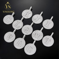Pendentif Lettre Moissanite en Argent 925 VVS, Personnalisable pour Femme et Homme, Réagit au Testeur de Diamant