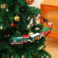 Train électrique rotatif avec son et lumière, décoration de Noël suspendue pour arbre, en plastique, fabriqué en Chine