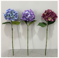 Bunga Hydrangea Buatan Warna Oranye Musim Gugur 56cm yang Indah untuk Dekorasi Vas Meja Rumah