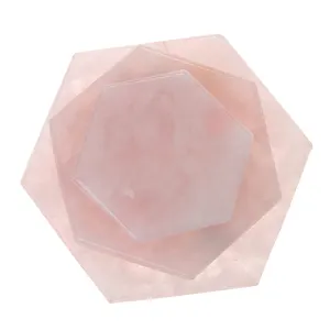 Pink六角石残り雰囲気ドリンクガラスカップコースター